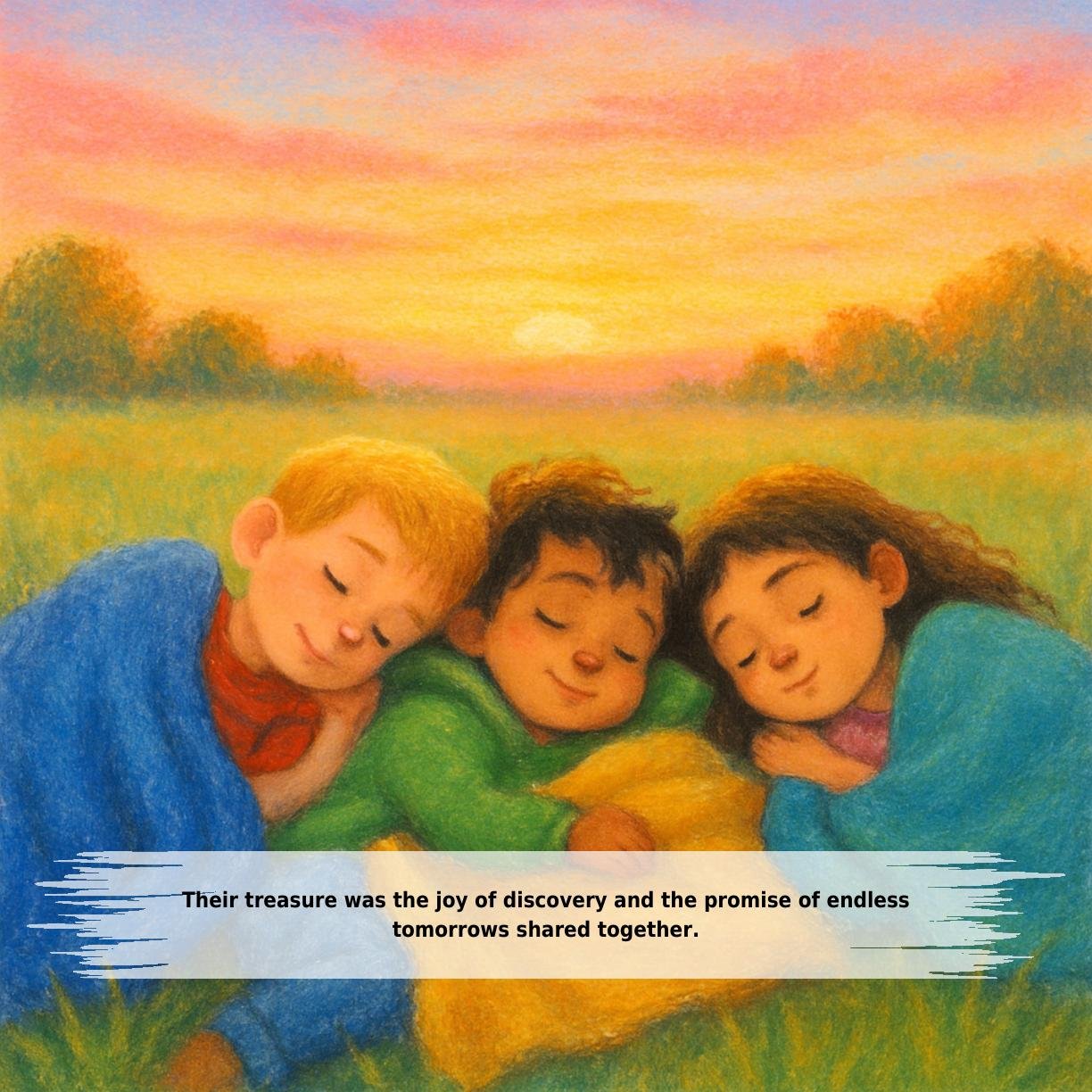 Their treasure was the joy of discovery and the promise of endless
tomorrows shared together.