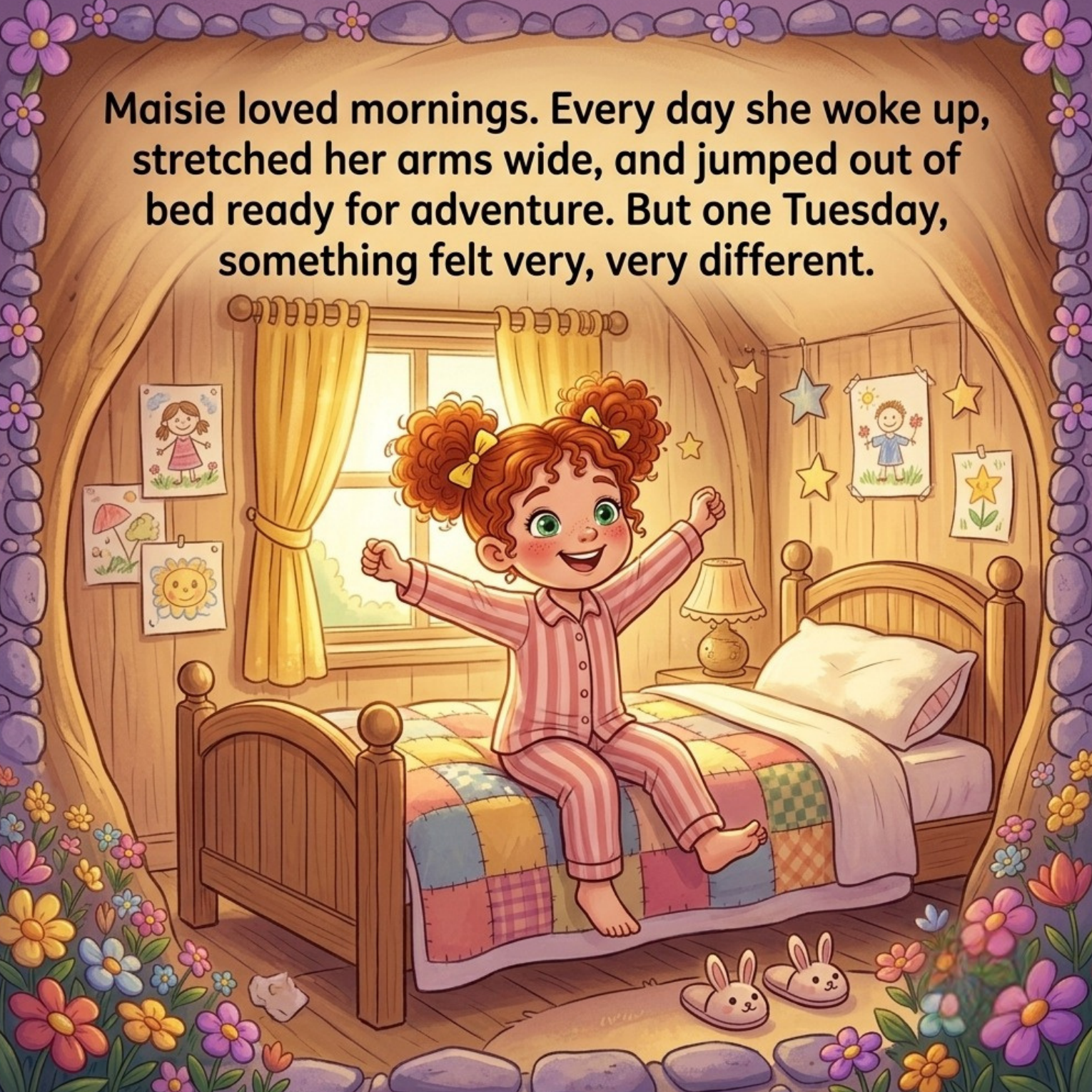 Maisie loved mornings. Every day she woke up, stretched her arms wide, and jumped out of bed ready for adventure. But one Tuesday, something felt very, very different.
